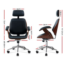 Load image into Gallery viewer, Ashley Rose Wooden Office Chair Computer Gaming Chairs Executive Leather Black - Ashley Rose