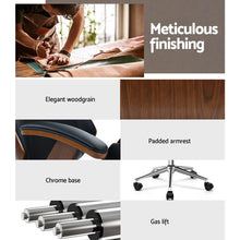 Load image into Gallery viewer, Ashley Rose Wooden Office Chair Computer Gaming Chairs Executive Leather Black - Ashley Rose