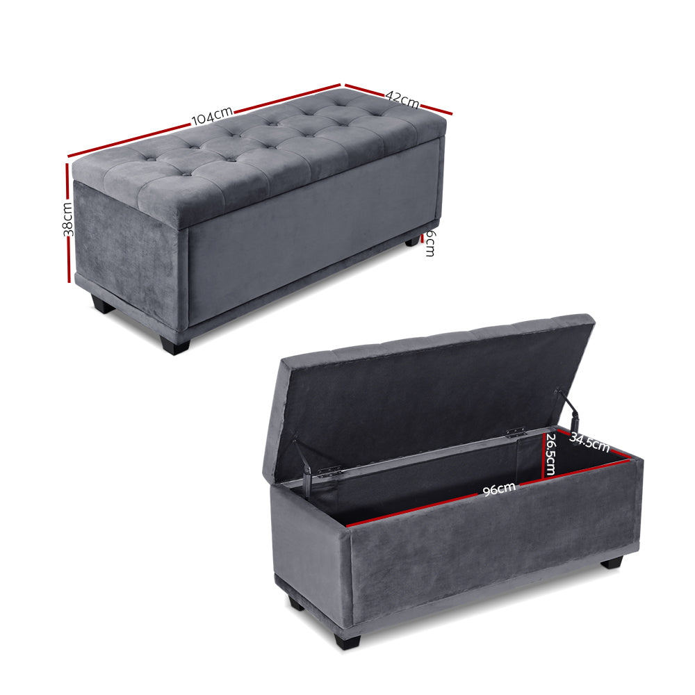 Ashley Rose Storage Ottoman Blanket Box Velvet Foot Stool Chest Couch Ashley Rose Storage Ottoman Blanket Box Velvet Foot Stool Chest Couch