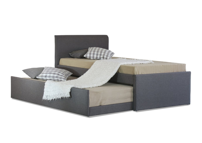 Canterbury Fabric King Single Trundle Storage Bed Grey - Ashley Rose