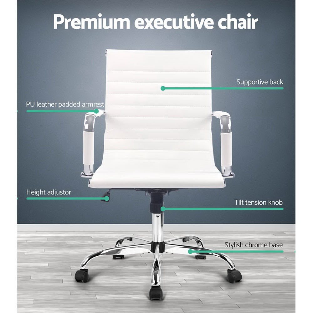 Eames Replica Office Chair Executive Mid Back Seating PU Leather