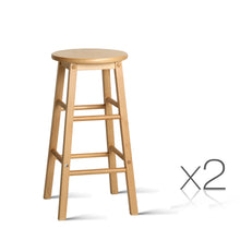 Load image into Gallery viewer, Ashley Rose Set of 2 Beech Wood Backless Bar Stools - Natural - Ashley Rose