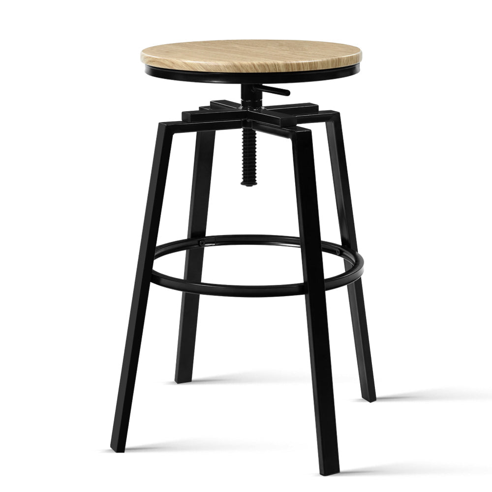 Ashley Rose 2 x Vintage Kitchen Bar Stools Retro Swivel Industrial Bar Stool Rustic - Ashley Rose