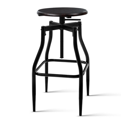 Ashley Rose 2 x Vintage Kitchen Bar Stools Swivel Industrial Bar Stool Retro Rustic - Ashley Rose