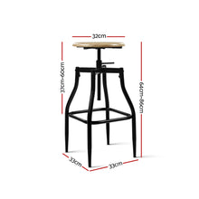 Load image into Gallery viewer, Ashley Rose 2 x Vintage Kitchen Wooden Bar Stools Swivel Industrial Bar Stool Retro - Ashley Rose