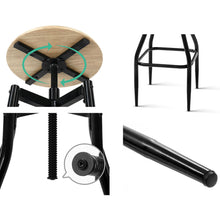 Load image into Gallery viewer, Ashley Rose 2 x Vintage Kitchen Wooden Bar Stools Swivel Industrial Bar Stool Retro - Ashley Rose