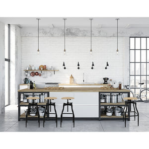 Ashley Rose 2 x Vintage Kitchen Wooden Bar Stools Swivel Industrial Bar Stool Retro - Ashley Rose