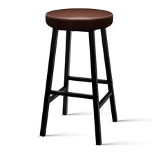 Load image into Gallery viewer, Ashley Rose 2 x Vintage Kitchen Bar Stools Industrial Leather Brown Bar Stool Retro - Ashley Rose