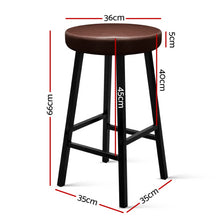 Load image into Gallery viewer, Ashley Rose 2 x Vintage Kitchen Bar Stools Industrial Leather Brown Bar Stool Retro - Ashley Rose