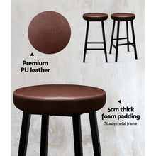 Load image into Gallery viewer, Ashley Rose 2 x Vintage Kitchen Bar Stools Industrial Leather Brown Bar Stool Retro - Ashley Rose