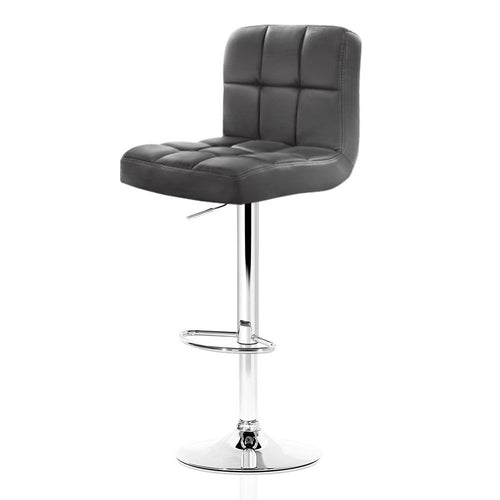 Ashley Rose 2x Leather Bar Stools NOEL Kitchen Chairs Swivel Bar Stool Gas Lift Grey - Ashley Rose