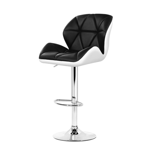 Ashley Rose 2x Kitchen Bar Stools Swivel Bar Stool Chairs Leather Gas Lift Black - Ashley Rose