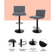 Load image into Gallery viewer, Ashley Rose 2x Kitchen Bar Stools Swivel Vintage Bar Stool Leather Gas Lift Chairs - Ashley Rose