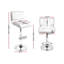 Load image into Gallery viewer, Ashley Rose Set of 2 PU Leather Gas Lift Bar Stools - White - Ashley Rose