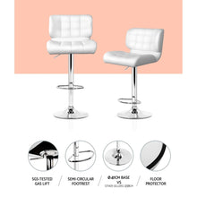 Load image into Gallery viewer, Ashley Rose Set of 2 PU Leather Gas Lift Bar Stools - White - Ashley Rose