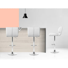 Load image into Gallery viewer, Ashley Rose Set of 2 PU Leather Gas Lift Bar Stools - White - Ashley Rose
