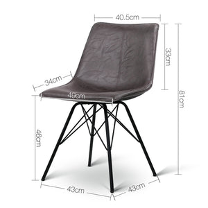 Ashley Rose Set of 2 PU Leather Dining Chair - Walnut - Ashley Rose
