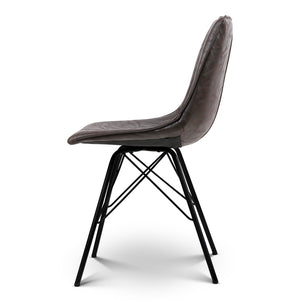 Ashley Rose Set of 2 PU Leather Dining Chair - Walnut - Ashley Rose