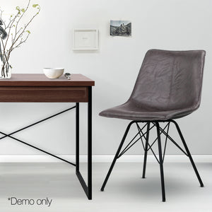 Ashley Rose Set of 2 PU Leather Dining Chair - Walnut - Ashley Rose