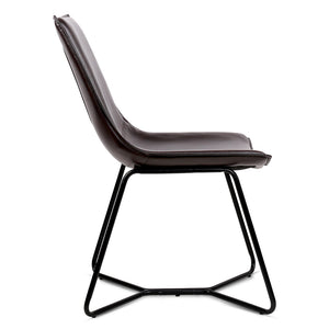Ashley Rose Set of 2 PU Leather Dining Chair - Walnut - Ashley Rose