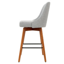 Load image into Gallery viewer, Ashley Rose 2x Wooden Bar Stools Swivel Bar Stool Kitchen Cafe Fabric Light Grey - Ashley Rose