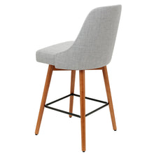 Load image into Gallery viewer, Ashley Rose 2x Wooden Bar Stools Swivel Bar Stool Kitchen Cafe Fabric Light Grey - Ashley Rose