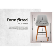 Load image into Gallery viewer, Ashley Rose 2x Wooden Bar Stools Swivel Bar Stool Kitchen Cafe Fabric Light Grey - Ashley Rose