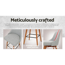 Load image into Gallery viewer, Ashley Rose 2x Wooden Bar Stools Swivel Bar Stool Kitchen Cafe Fabric Light Grey - Ashley Rose