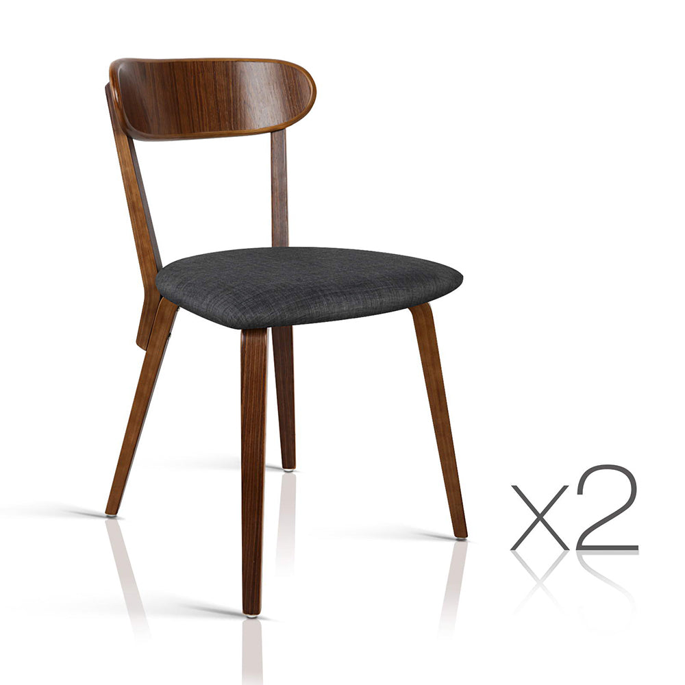 Ashley Rose Set of 2 Wooden Dining Chairs - Charcoal - Ashley Rose