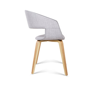 Ashley Rose Set of 2 Timber Wood and Fabric Dining Chairs - Light Grey - Ashley Rose