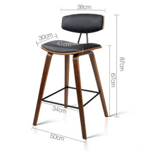 Load image into Gallery viewer, Ashley Rose Set of 2 PU Leather Bar Stools - Black - Ashley Rose