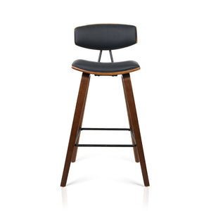 Ashley Rose Set of 2 PU Leather Bar Stools - Black - Ashley Rose