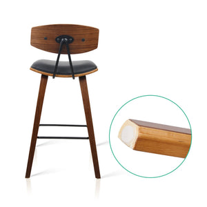 Ashley Rose Set of 2 PU Leather Bar Stools - Black - Ashley Rose