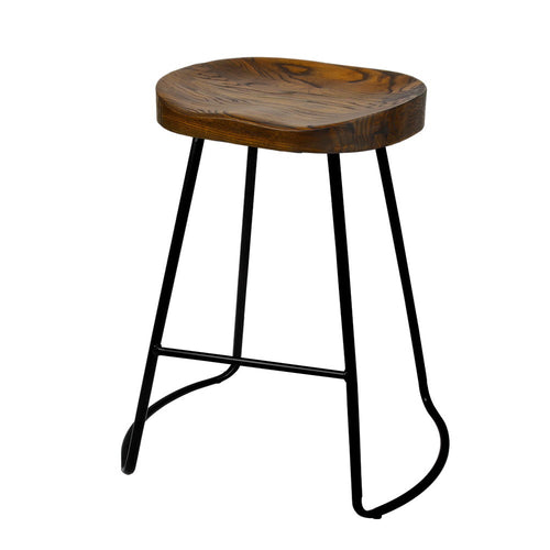 Ashley Rose Set of 2 Wooden Backless Bar Stools - Black - Ashley Rose