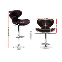 Load image into Gallery viewer, Ashley Rose 2x Gas Lift Bar Stools Swivel Chairs Leather Chrome Chocolate - Ashley Rose