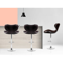 Load image into Gallery viewer, Ashley Rose 2x Gas Lift Bar Stools Swivel Chairs Leather Chrome Chocolate - Ashley Rose