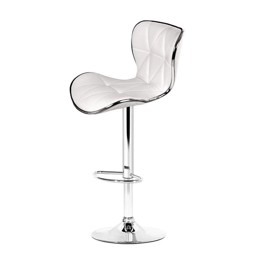 Ashley Rose Set of 2 PU Leather Bar Stools - White - Ashley Rose
