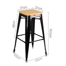Load image into Gallery viewer, Ashley Rose Set of 2 Bamboo Backless Bar Stools - Black - Ashley Rose