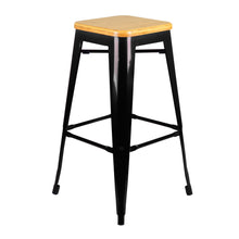 Load image into Gallery viewer, Ashley Rose Set of 2 Bamboo Backless Bar Stools - Black - Ashley Rose