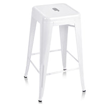 Load image into Gallery viewer, Ashley Rose 4x Replica Tolix Bar Stools Metal Bar Stool Kitchen Cafe Chair 66cm White - Ashley Rose