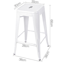 Load image into Gallery viewer, Ashley Rose 4x Replica Tolix Bar Stools Metal Bar Stool Kitchen Cafe Chair 66cm White - Ashley Rose