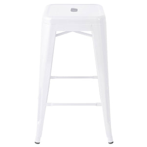 Ashley Rose 4x Replica Tolix Bar Stools Metal Bar Stool Kitchen Cafe Chair 66cm White - Ashley Rose