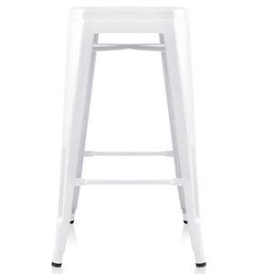 Ashley Rose 4x Replica Tolix Bar Stools Metal Bar Stool Kitchen Cafe Chair 66cm White - Ashley Rose