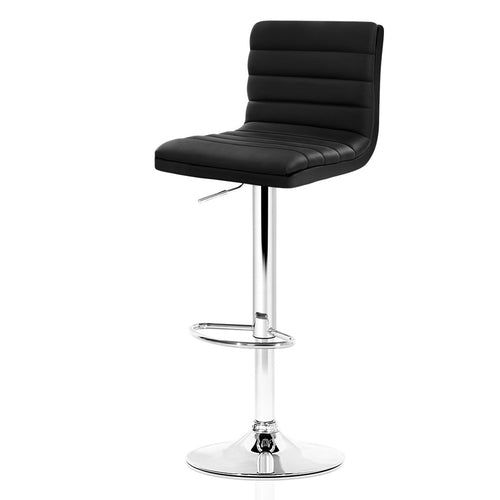 Ashley Rose 2x Leather Bar Stools ARNE Swivel Bar Stool Kitchen Chairs Black Gas Lift - Ashley Rose