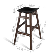 Load image into Gallery viewer, Ashley Rose Set of 2 Wooden and Padded Bar Stools - Black - Ashley Rose
