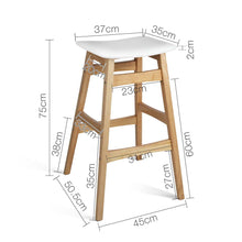 Load image into Gallery viewer, Ashley Rose Set of 2 Wooden and Padded Bar Stools - White - Ashley Rose