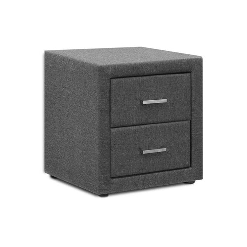 Ashley Rose Fabric Bedside Table - Grey - Ashley Rose