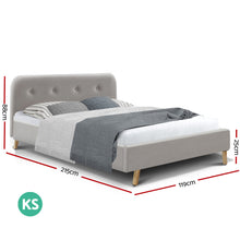 Load image into Gallery viewer, Ashley Rose King Single Size Bed Frame Base Mattress Fabric Wooden Beige - Ashley Rose