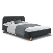 Load image into Gallery viewer, Ashley Rose King Single Size Bed Frame Base Mattress Fabric Wooden Charcoal - Ashley Rose