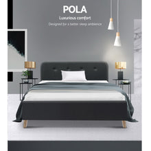 Load image into Gallery viewer, Ashley Rose King Single Size Bed Frame Base Mattress Fabric Wooden Charcoal - Ashley Rose